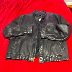 Vintage Genuine Leather Black Bomber Jacket With zip in lining